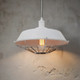 White Pendant Industrial Style Wire Cage Dome 36cm White Pendant Industrial Style Wire Cage Dome 36cm